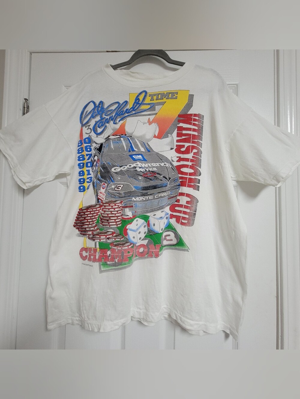 Vintage 1995 Nascar Dale Earnhardt 7 Time Champion Winston Men"s T-shirt Size XL